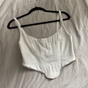 Zara white denim corset size small NWT